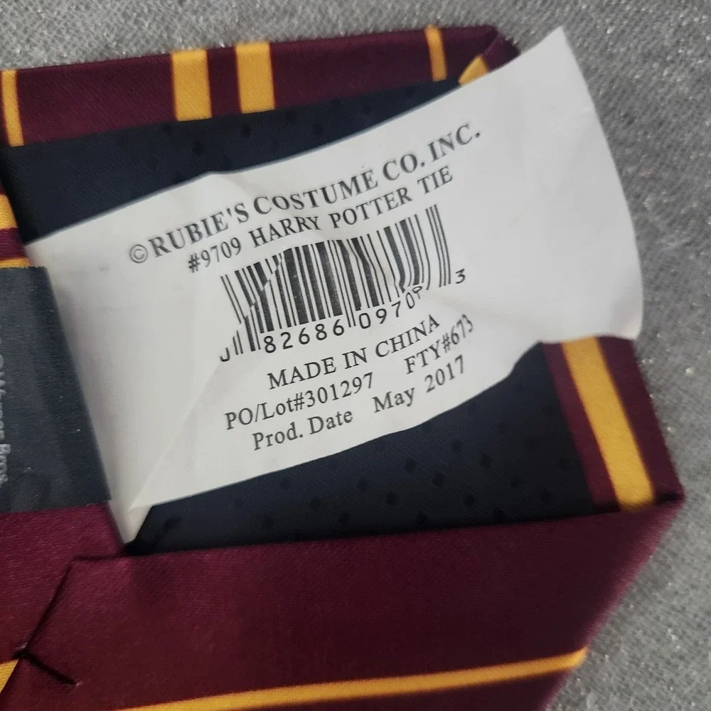 Harry Potter‎ Gryffindor Tie Rubies Costume Co Burgundy Gold Striped Hogwarts